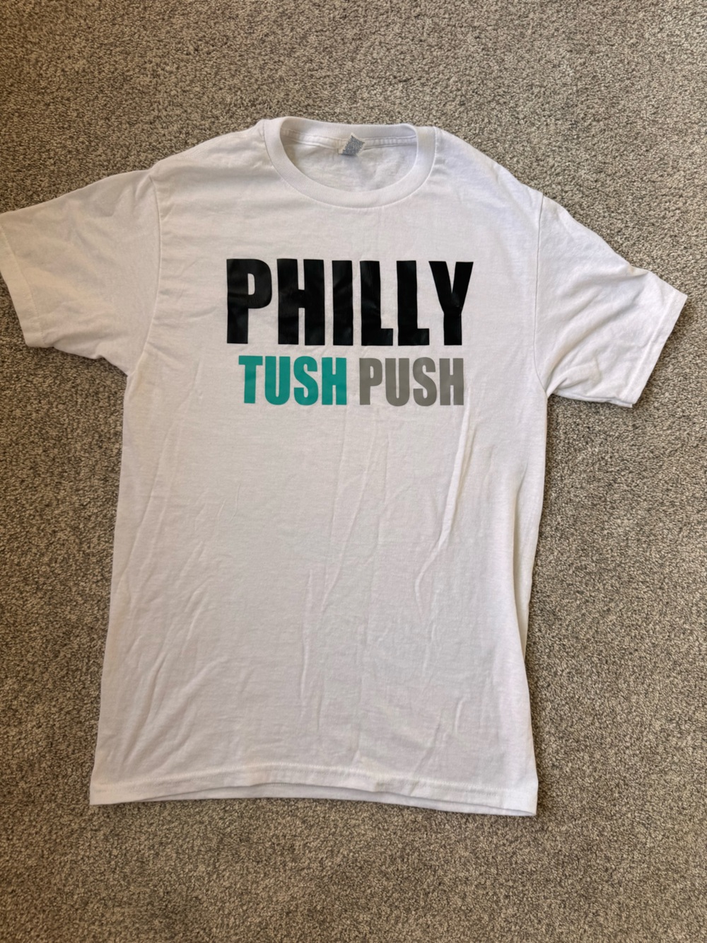 Jerzees White Graphic 'PHILLY TUSH PUSH' Kids Tee